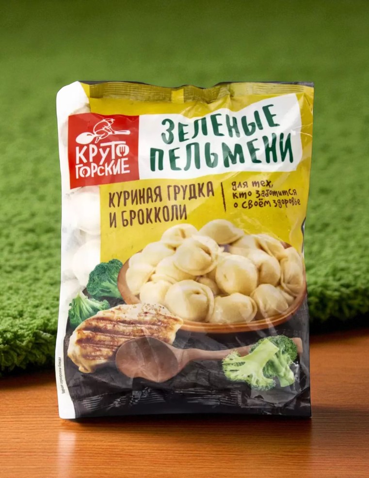 Пельмени ТМКрутогорские зеленые пельмени курица и брокколи 800г