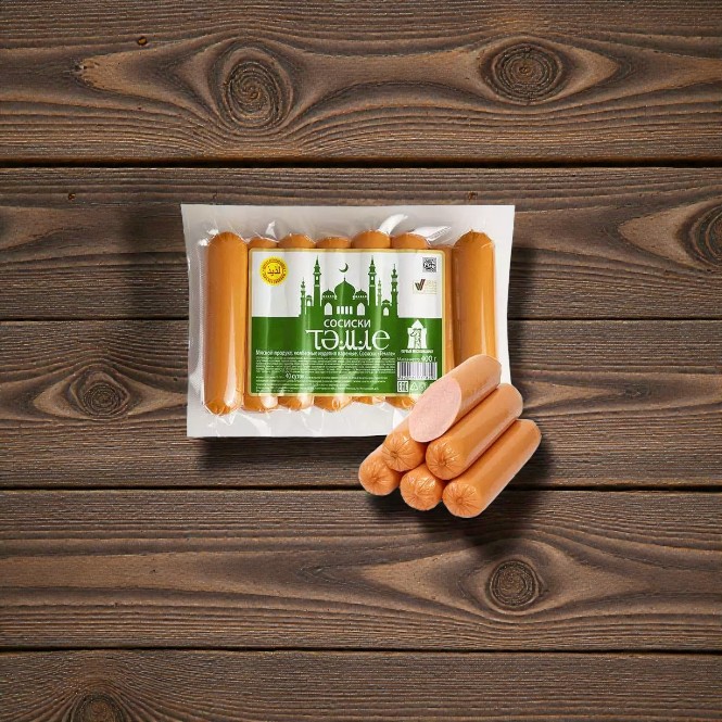 Темле сосиски (400 гр. шт.) в/у вес упак