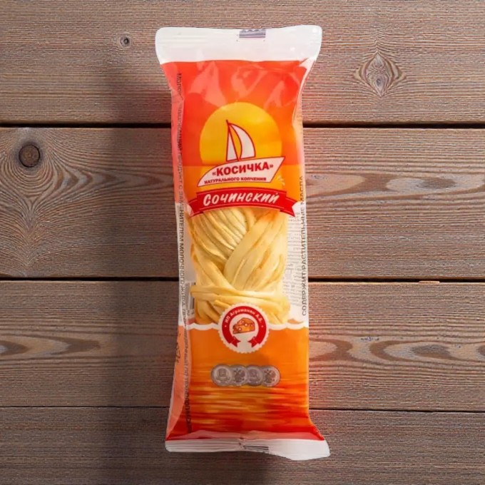 Белково-жировой продукт, произведенный по технологии сыра “Косичка” копченый Сочинский 100гр.