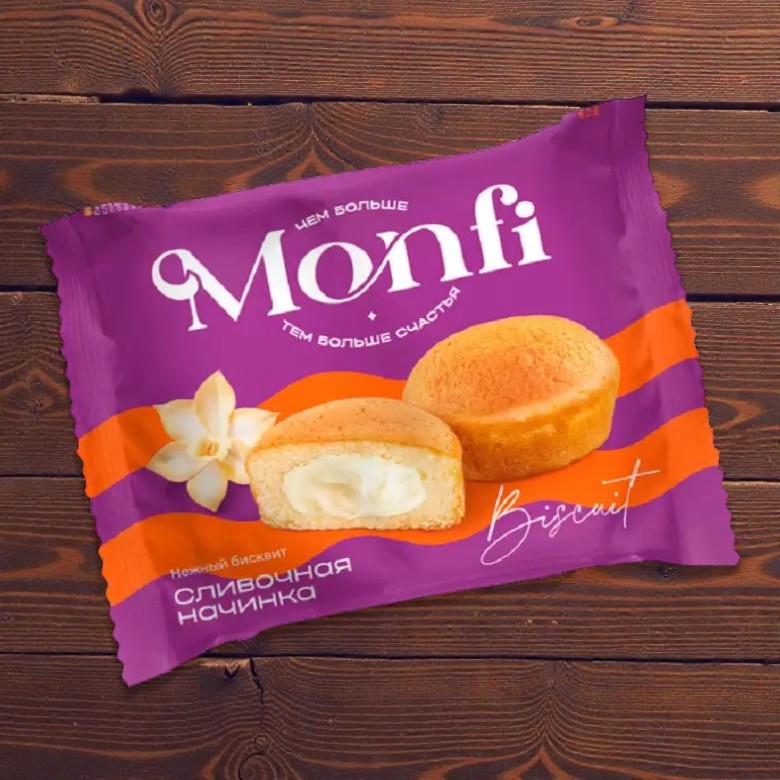 Бисквит Monfi torty со сливочной начинкой (1уп – 70ши по 27гр)