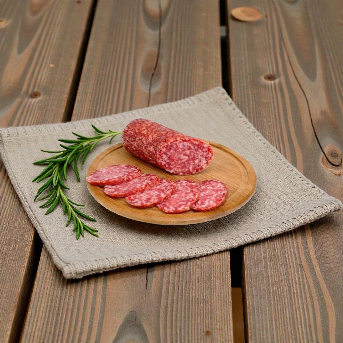 Говяжий сервелат п/к (срез 350 гр.шт.) в/у вес упак