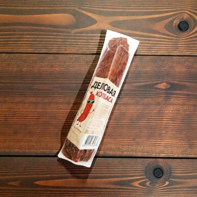 Деловая колбаса в/к (срез 350 гр. шт) в/у вес упак.