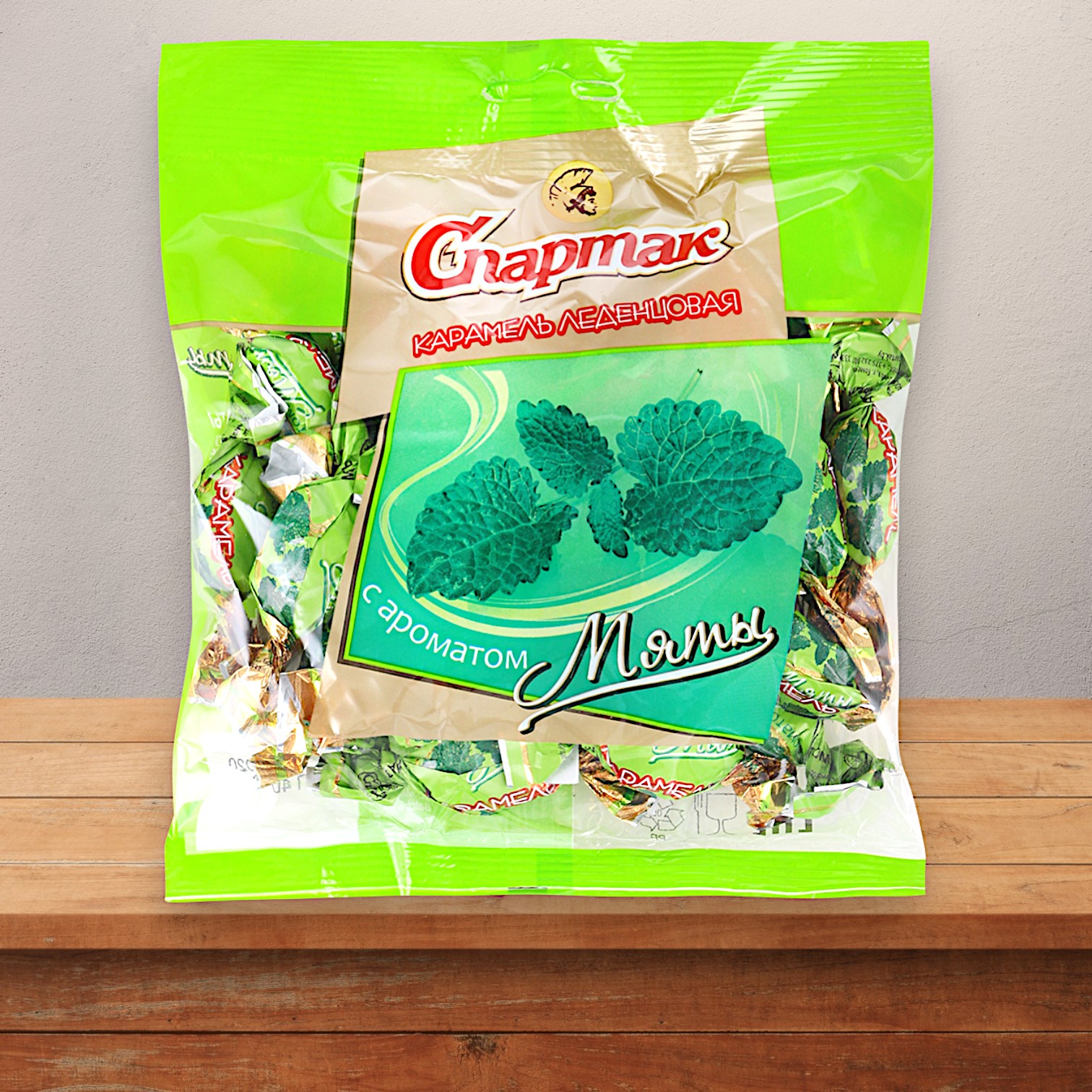 Карамель Спартак 200гр леденцовая со вкусом мяты