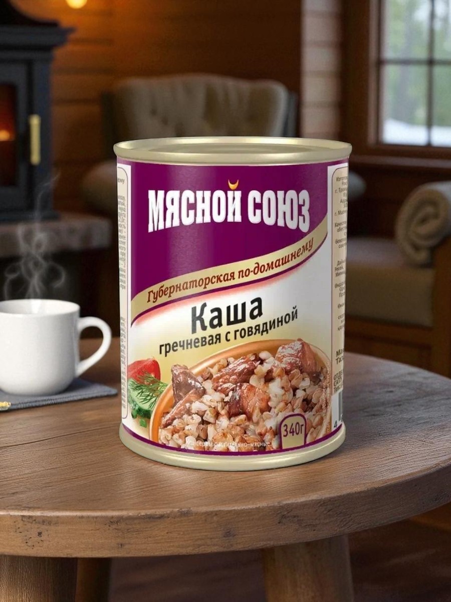 Каша гречневая с говядиной в/с 340г
