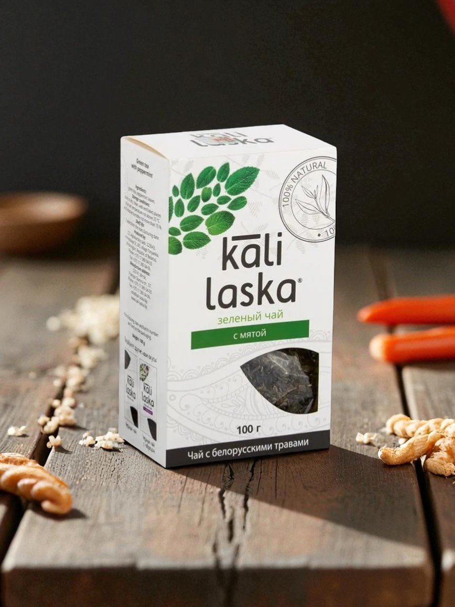 Чай “Kali Laska” зеленый байховый с мятой 100г