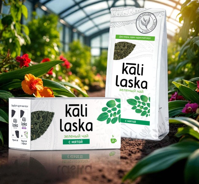 Чай “Kali Laska” зеленый байховый с мятой 42,5г саше