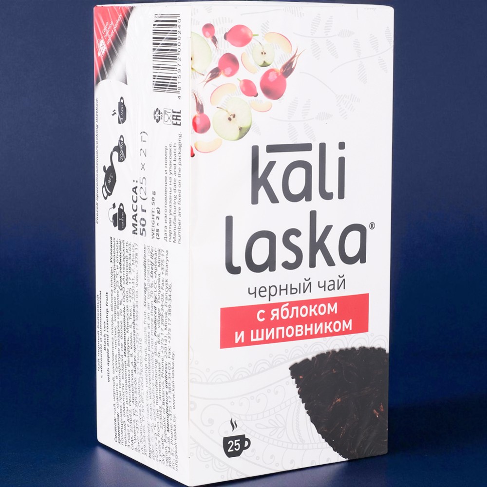 Чай “Kali Laska” черн.байховый с яблоком и шиповником 50г фп