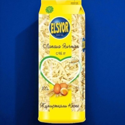 Лапша ELSYOR №11 яичная для супа домашняя 500г