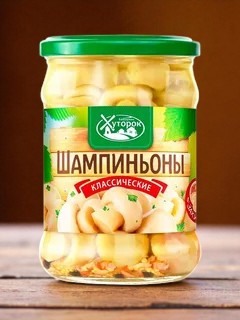 Грибы шампиньоны “Бабушкин Хуторок” классические 450г
