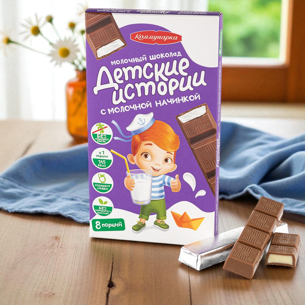 Шоколад КОММУНАРКА Молоч.”Детские Истории” с молочной нач.