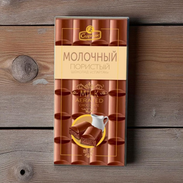 Шоколад “СПАРТАК” ПОРИСТЫЙ молочно-орех. 70г