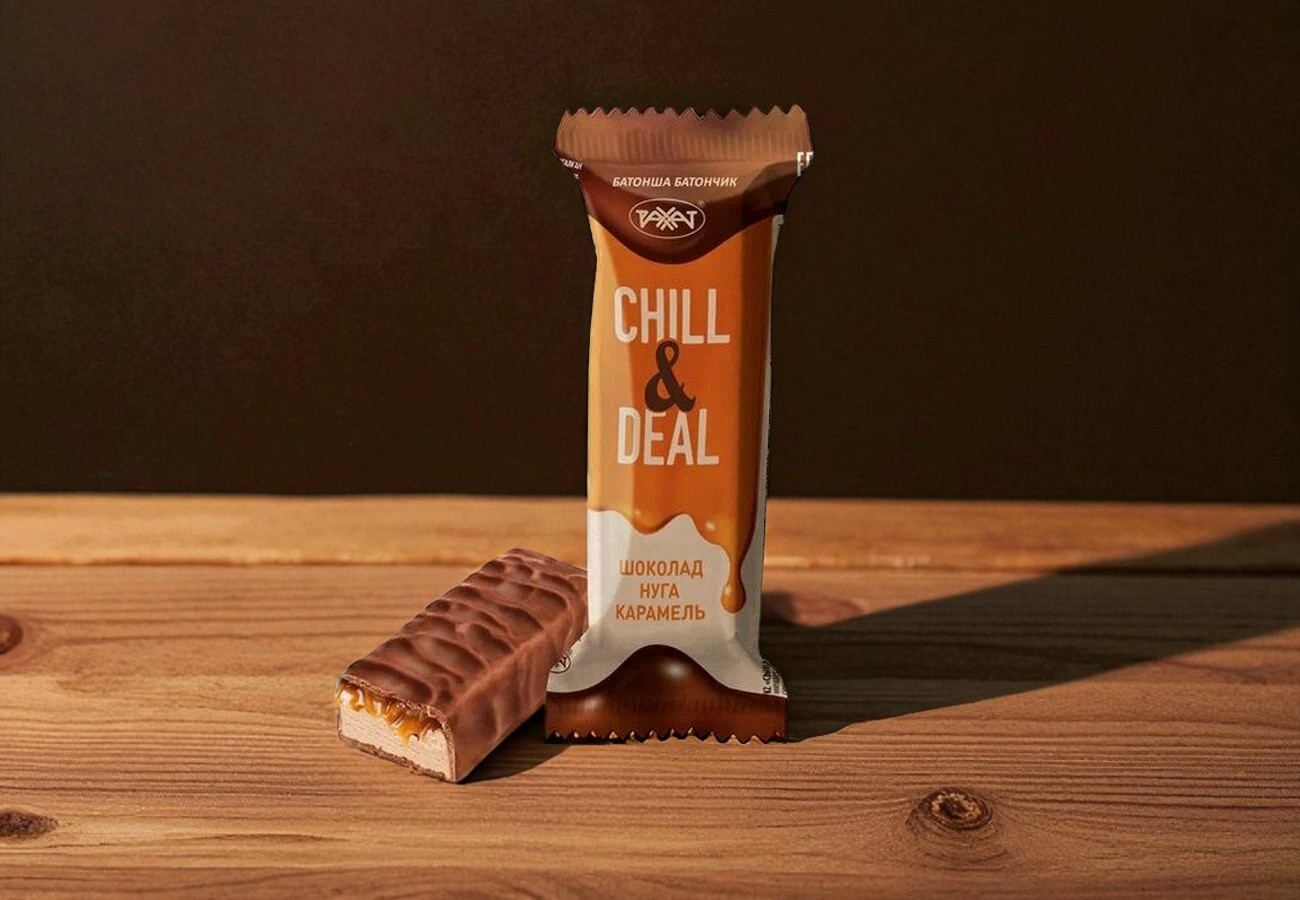 Шоколадный батончик CHILL DEAL с карамелью и нугой 35г
