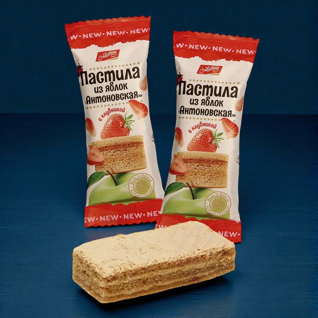 Пастила из яблок “Антоновская” с клубникой 30г