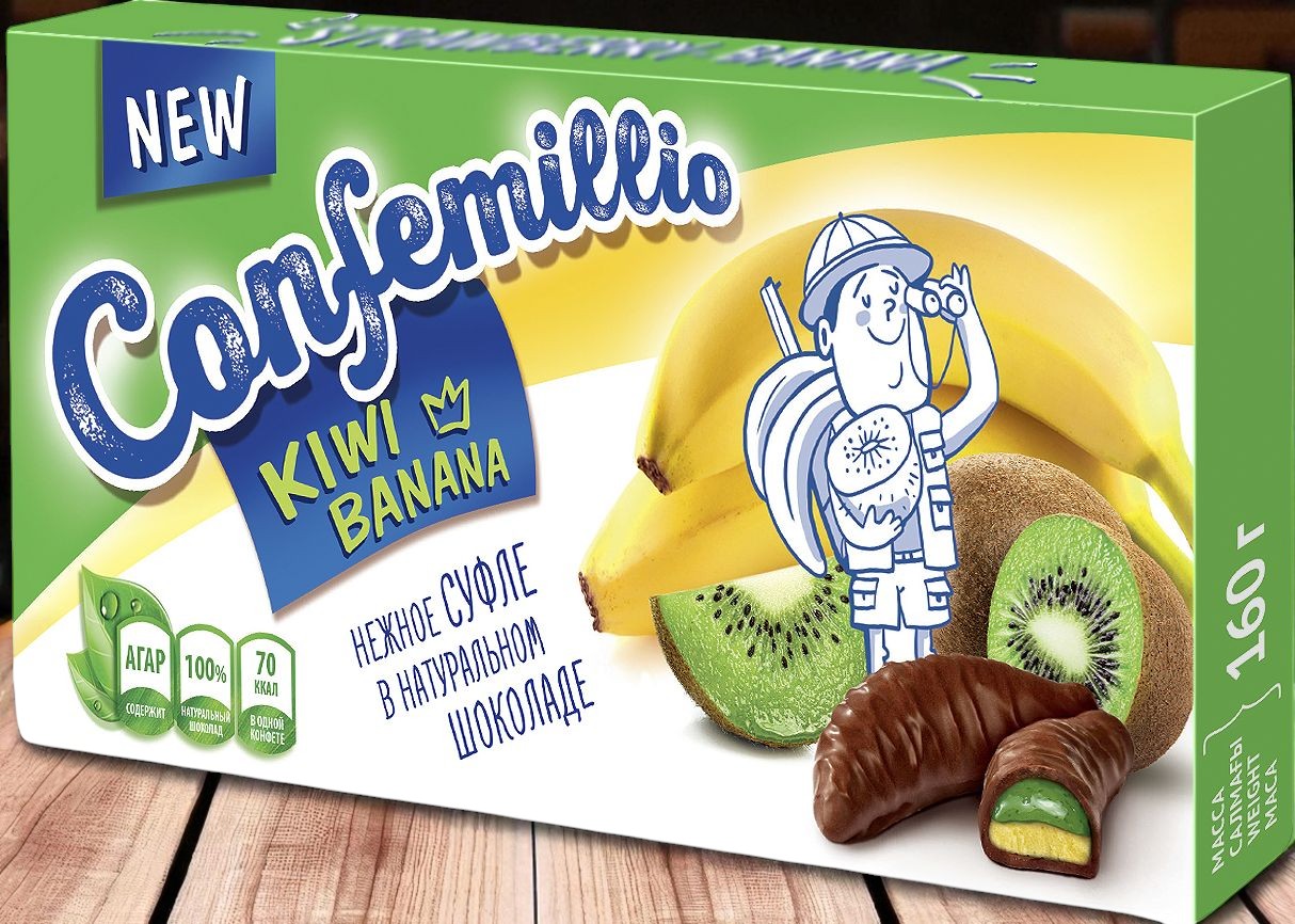 Н-р Конфеты “Confemillio”со вкусом банана и киви 160 г