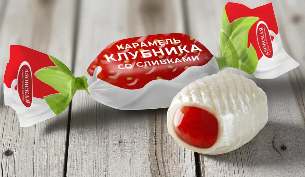Карамель КЛУБНИКА СО СЛИВКАМИ 3,0кг