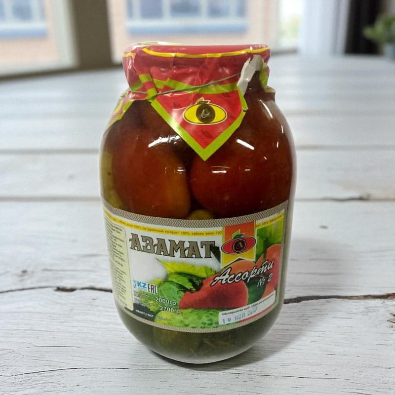Компот Азамат Ассорти 2,0л ст/б
