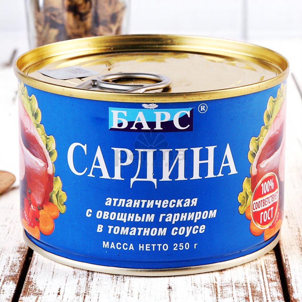 Сардина атл. с овощн.гарниром в т/с 250г