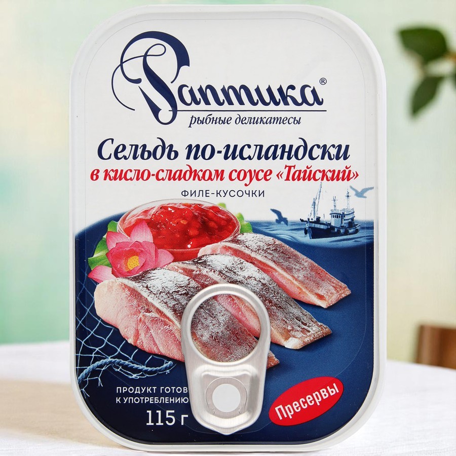 Сельдь по-исландски в кисло-сладком соусе ТАЙСКИЙ (в кисло-сладком соусе)115гр
