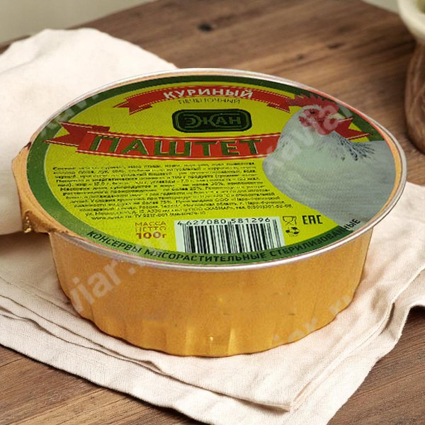 Паштет печеночный Куриный лам. 100г х 20шт. ЭЖАН, , шт