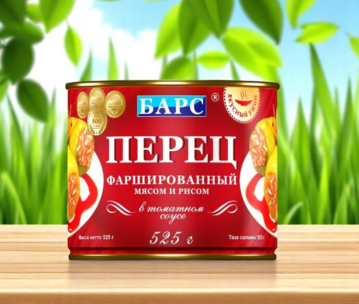БАРС Перец фаршированный мясом и рисом в т/с 525г х