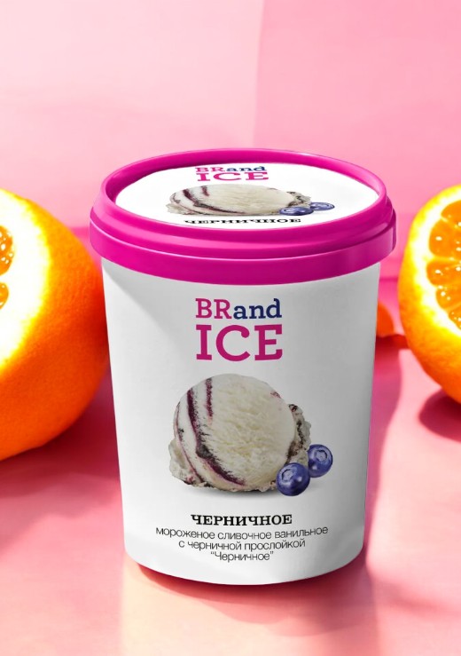 Мороженое BRandICE 1000мл Черничное 600 гр