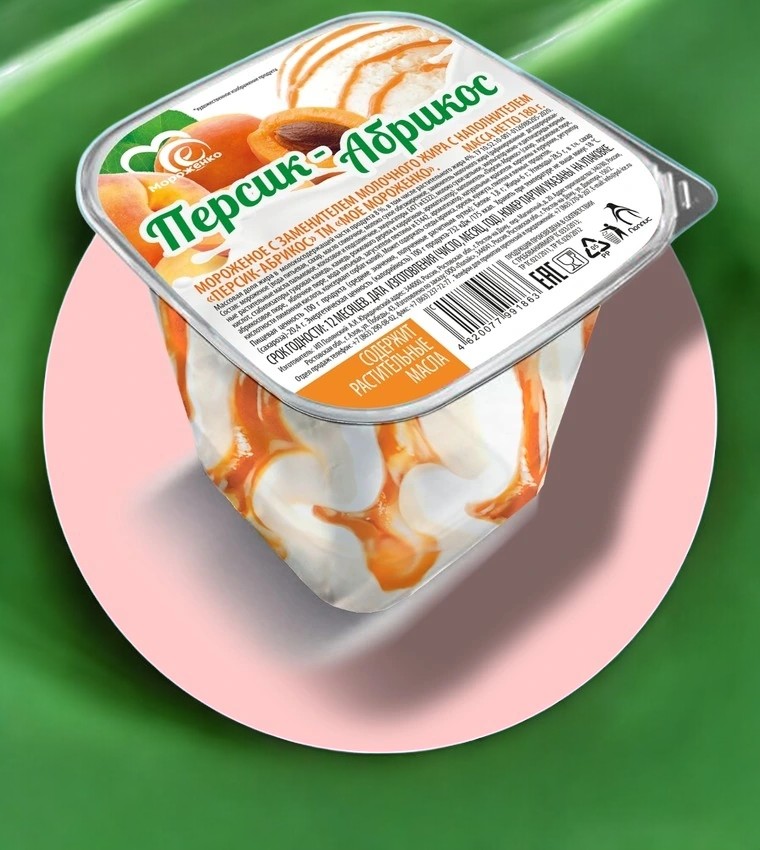 Пластиковый стакан (А69) “Мое мороженко” ПЕРСИК – АБРИКОС с змж 8% 180 гр