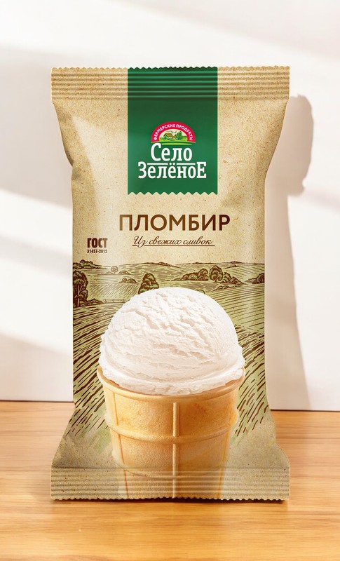 Стак.ваф. (77) пломбир шоколад 15% 90 гр*