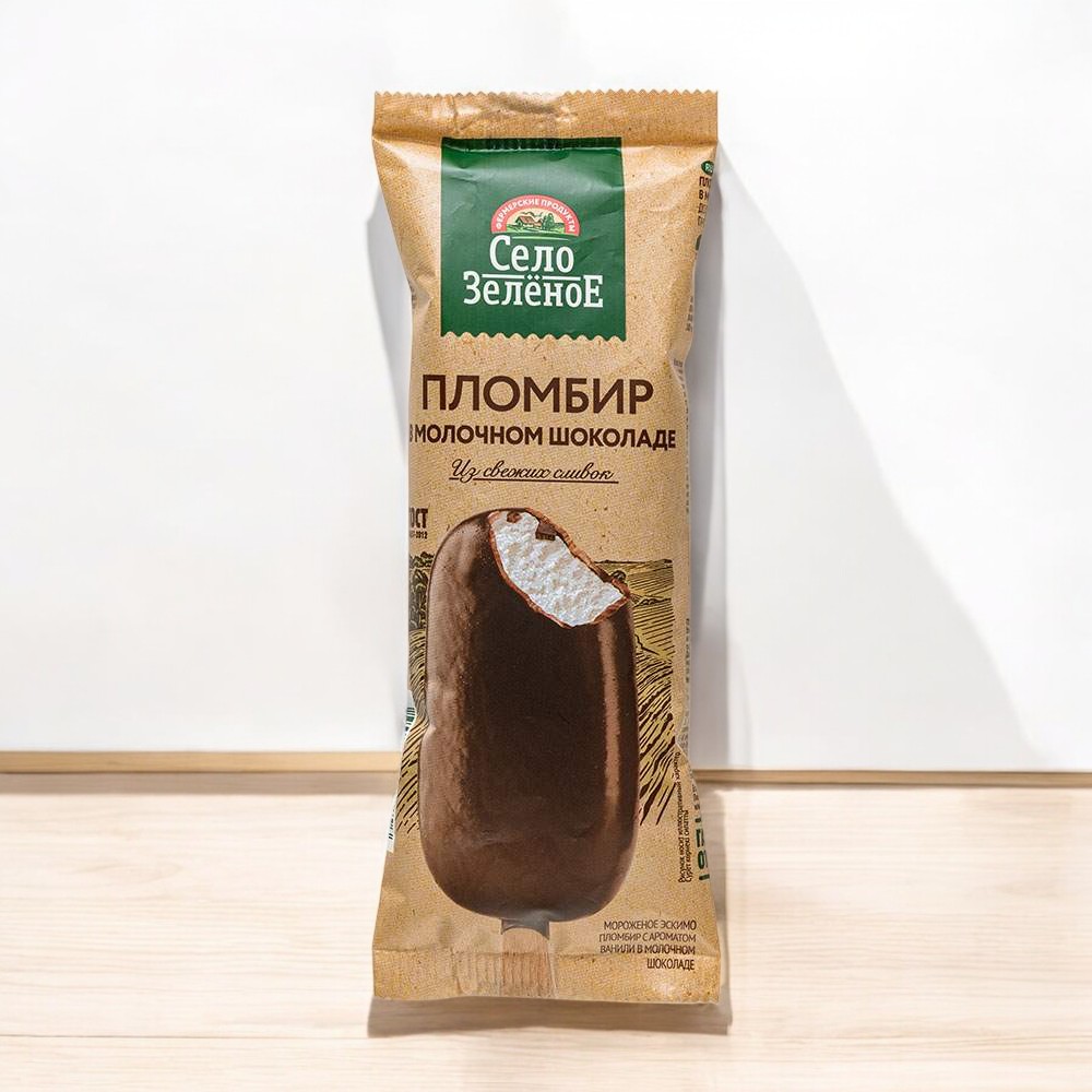 Эскимо  пломбир ванильный в .шок.глаз  15% 80 гр