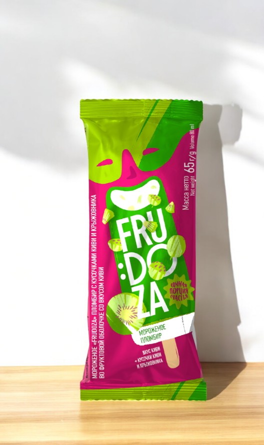 Эскимо () “Frudoza ” пломбир во фрукт. оболоч. со вкусом Киви  65 гр
