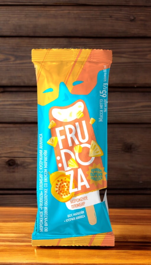 Эскимо () “Frudoza ” пломбир во фрукт. оболоч. со вкусом маракуя 65 гр
