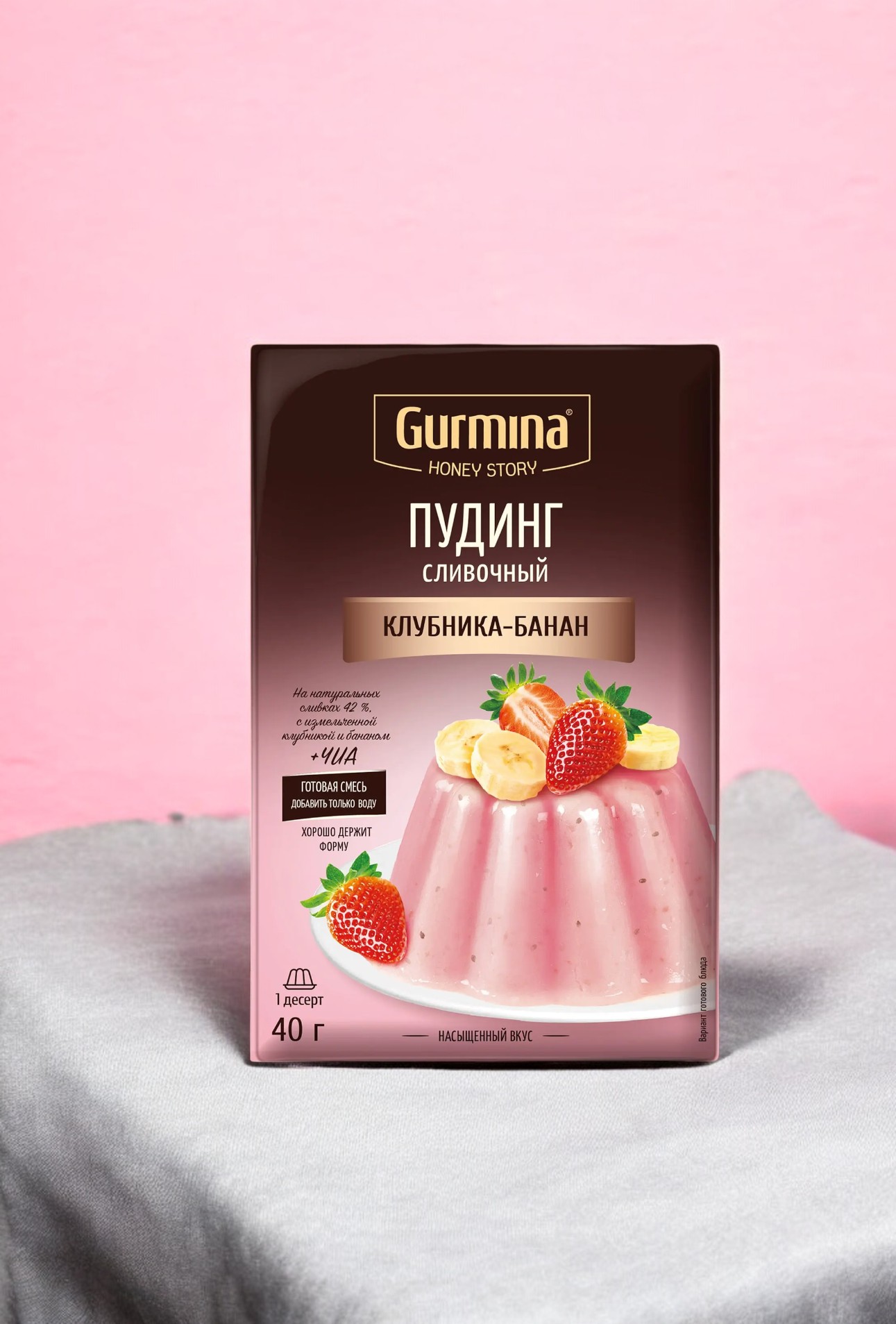 Пудинг сливочный клубника-банан “Gurmina”, РБ 40г
