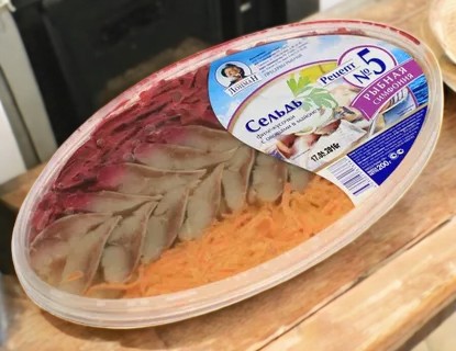 Рецепт №5 Салат Рыбная симфония (морковь по-корейски, свекла) 200 гр