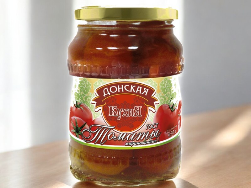 ТОМАТЫ  Донская КУХНЯ маринованные (стекло 670 гр.)