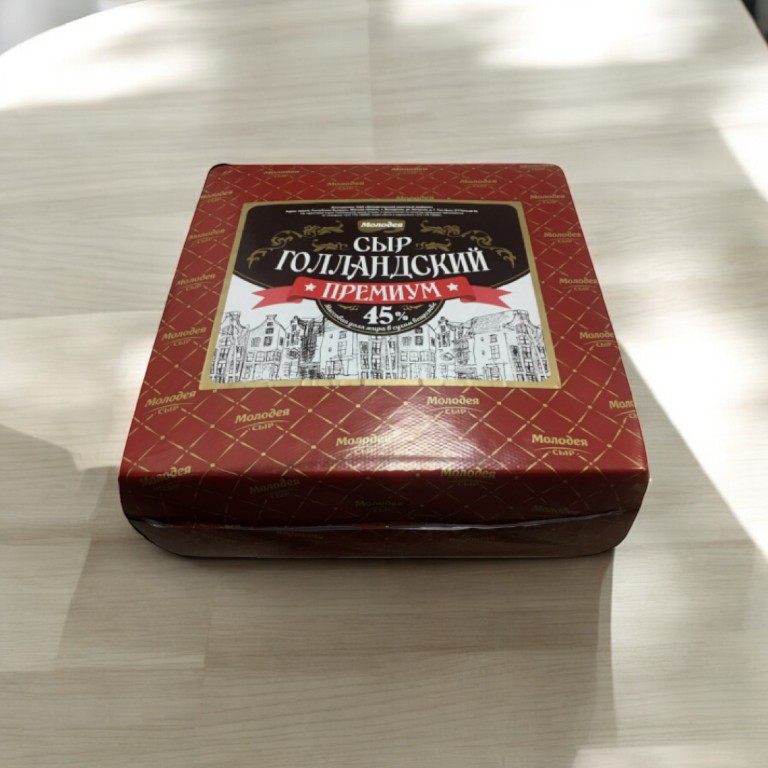 Сыр “Голландский” м.д.жира 50,0% 180сут. евроблок