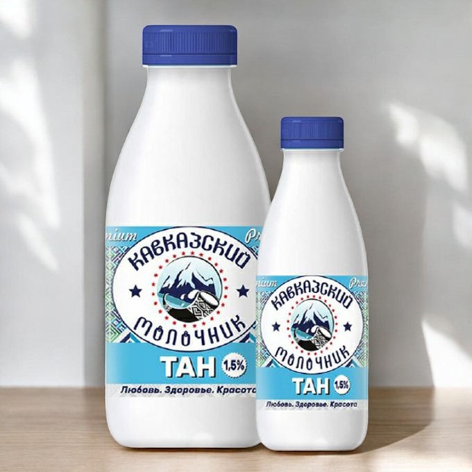 Тан “Кавказкий молочник” 1,5% 900гр негаз пэт/бут
