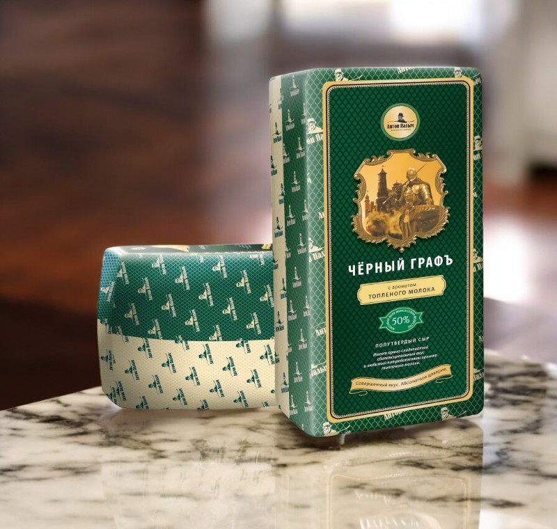 ФЛ Сыр “Черный графъ” с ароматом топленого молока (брус) 50% Бабушкина крынка 240сут.