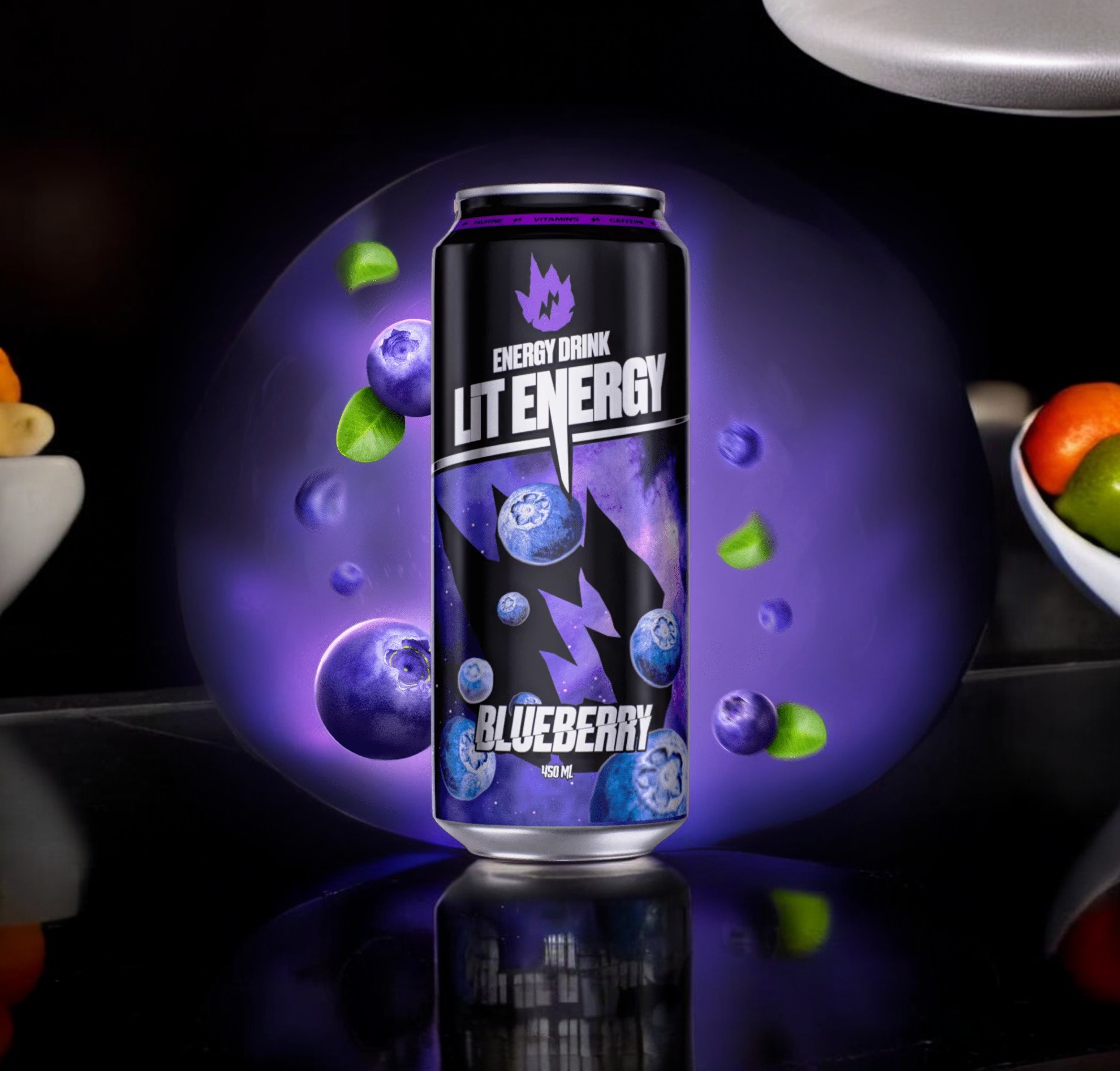 LIT ENERGY Энергетический газ/нап ЧЕРНИКА 0,45л *  Ж/Б