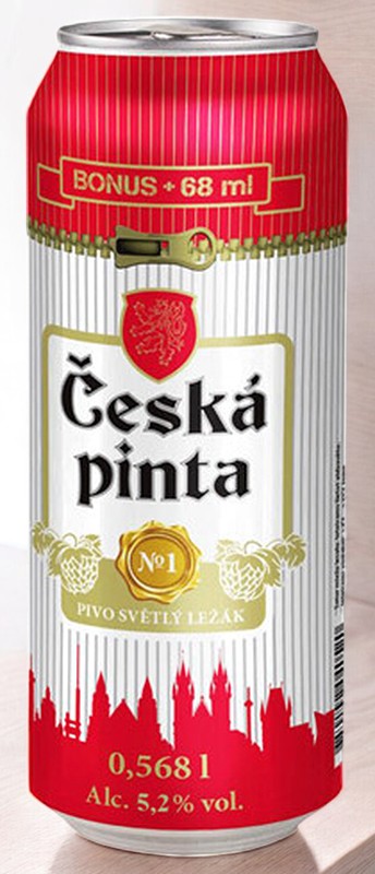 ЧЕШСКА Пинта №1 пиво светлое  ж/б 0,568л