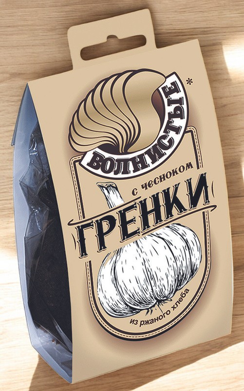 Гренки “ВОЛНИСТЫЕ” 75гр *со вкусом ЧЕСНОКА