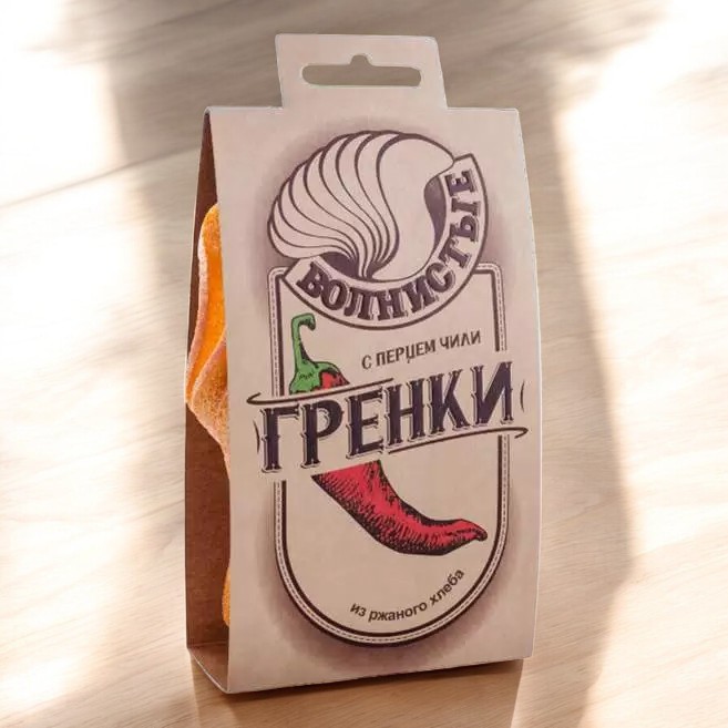 Гренки “ВОЛНИСТЫЕ” 75гр *со вкусом ЧИЛИ перца