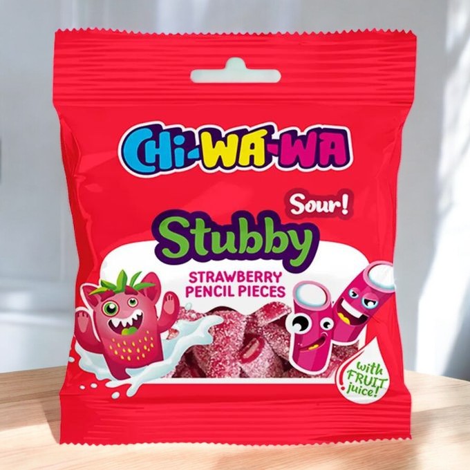 CHI-WA-WA 60гр Кусочки КЛУБНИКА кислые