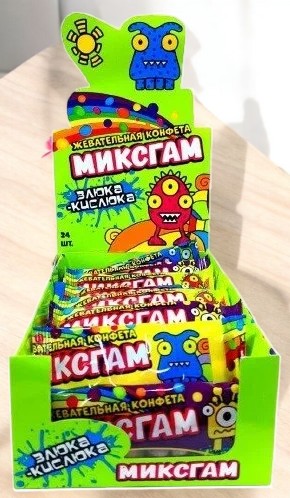 МИКСГАМ Жевательная конфета ФРУКТОВАЯ ЗЛЮКА – КИСЛЮКА 20гр