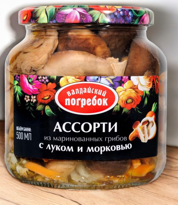 Валдайский Погребок ГРИБЫ АССОРТИ с луком и морковью 500мл