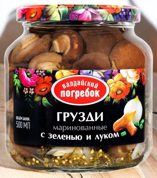 Валдайский Погребок ГРИБЫ Грузди с зеленью и луком 500мл