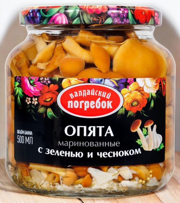 Валдайский Погребок ГРИБЫ Опята с зеленью и чесноком 500мл