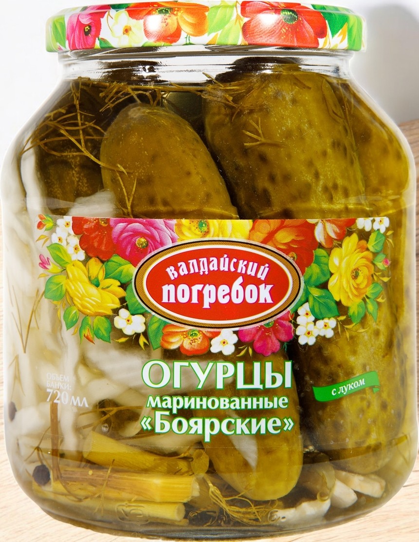 Валдайский Погребок ОГУРЦЫ Боярские маринов. с луком 720мл
