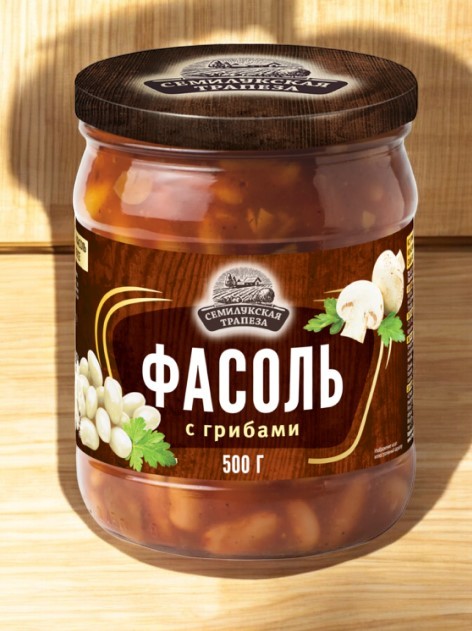 Семилукская трапеза Фасоль в томатном соусе с ГРИБАМИ 470гр