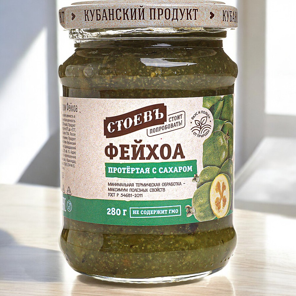 Стоевъ  Протертая ФЕЙХОА с сахаром ст. 280г