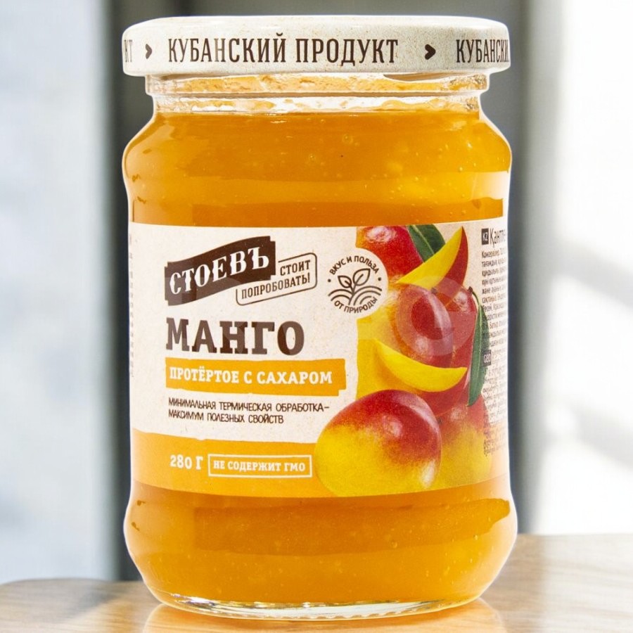 Стоевъ  Протертое МАНГО с сахаром ст. 280г