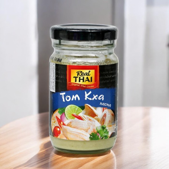 REAL THAI Соус на растительных маслах Паста Том КХА ст.125гр